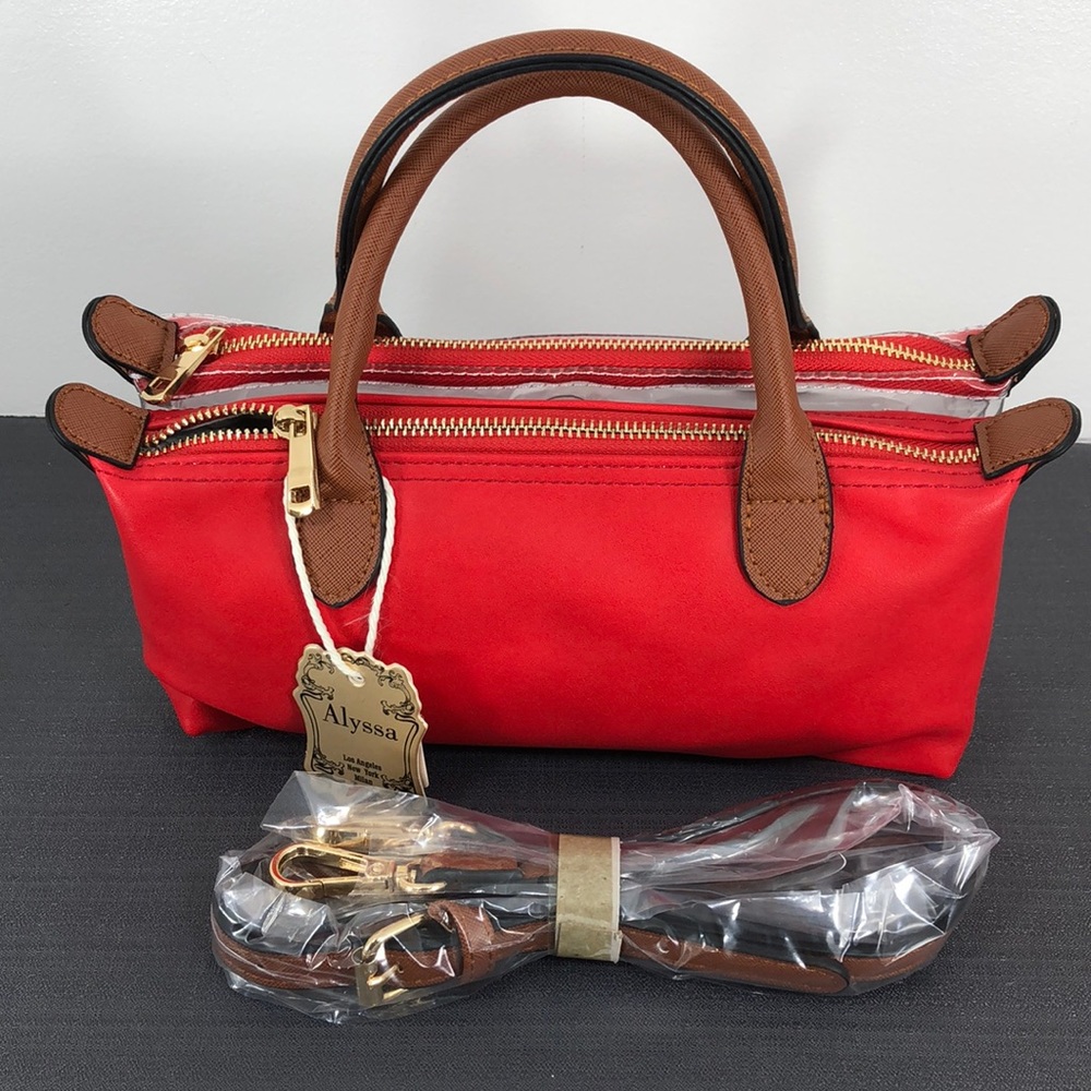 Alyssa Purse Bag NWT Red/Clear Vegan Approved
